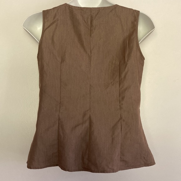 J H Collectibles Sleeveless blouse with Rouleau Button Loops - Picture 6 of 9